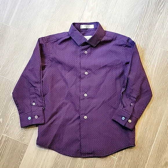 calvin klein purple dress shirt Calvin Klein Slim Fit Mens Purple Dress Shirt Long Sleeve Button-Down Size 16.5